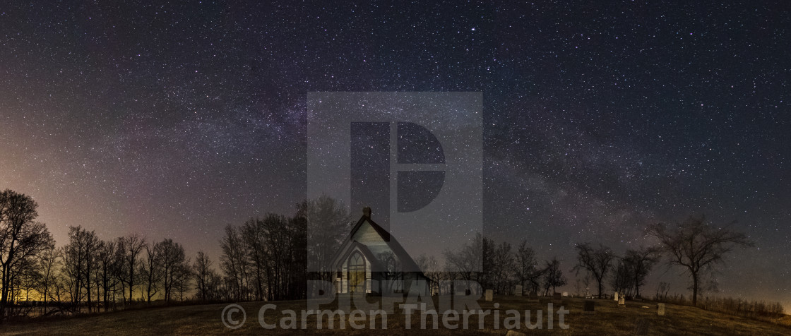 "Milky Way over Cemetery" by Carmen Therriault - $15.31 "Milky Way over Cemetery" stock image