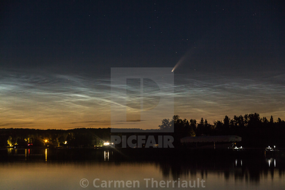 "Noctilucent clouds and comet" by Carmen Therriault - $15.31 "Noctilucent clouds and comet" stock image