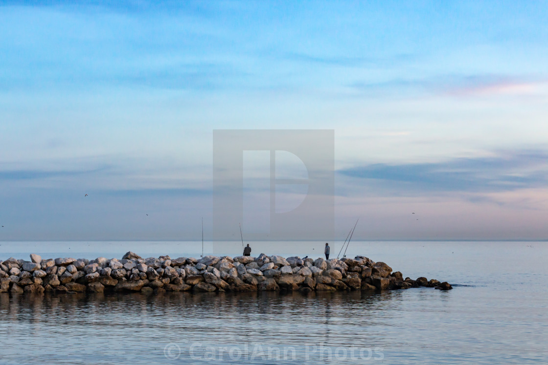 "Fishermen at sunset" stock image