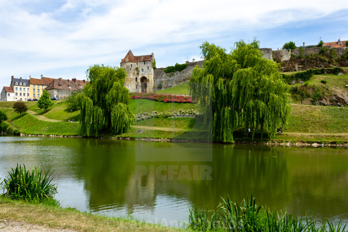 "The town walls at Falaise" stock image