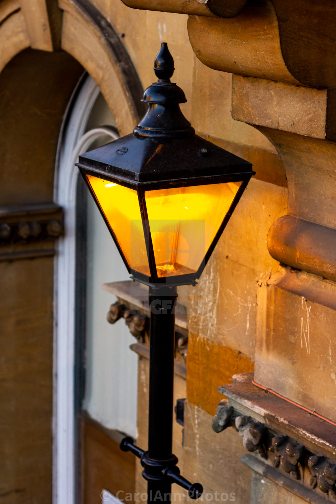 "Lamp outside Towcester Town Hall" stock image