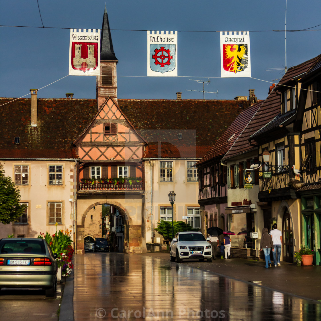 "Rosheim in the rain" stock image