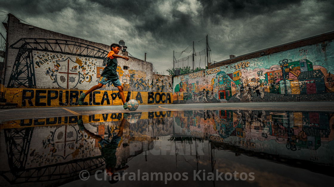 "Football in La Boca" stock image