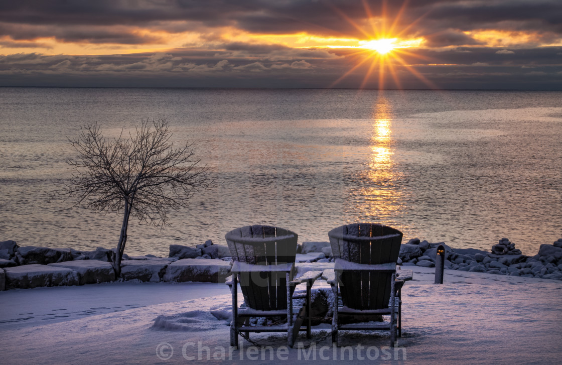 "Sunrise at Humber Bay" stock image