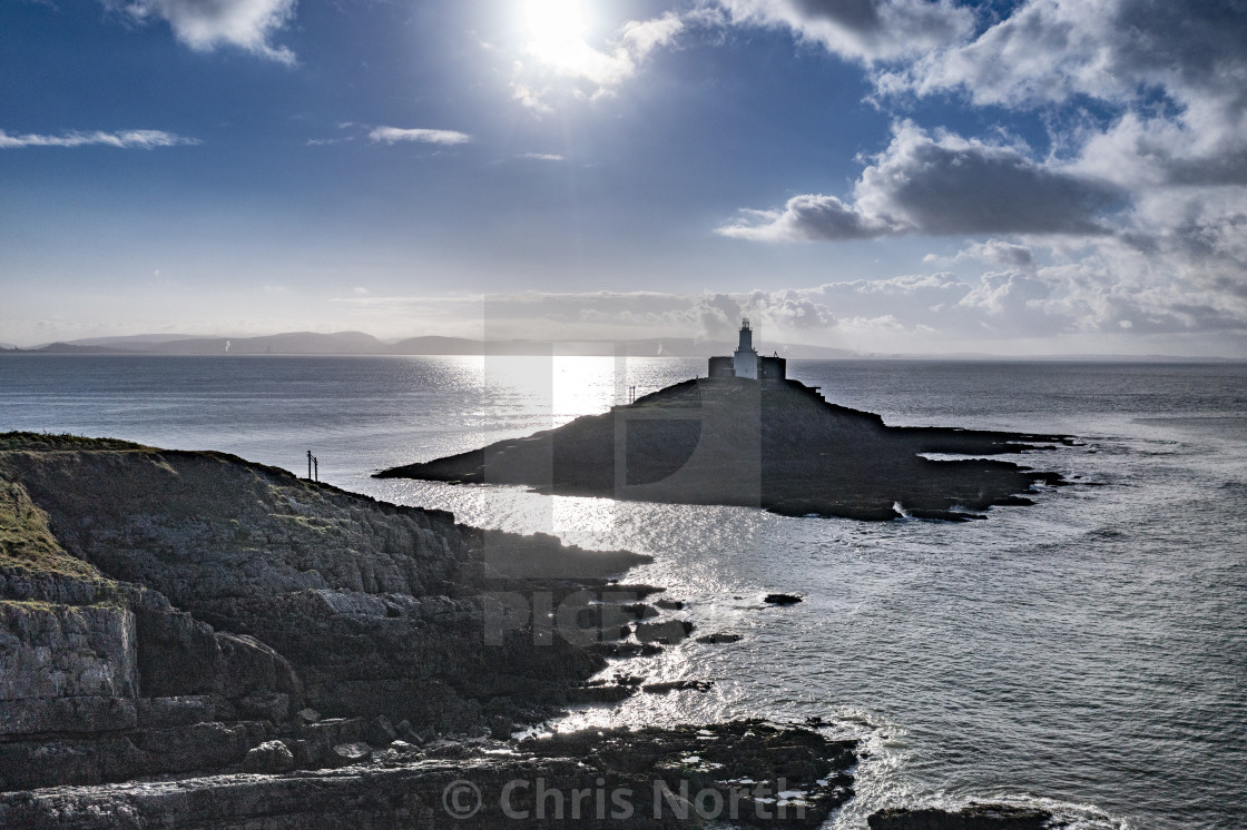 "Mumbles Lighthouse, and the Gower Coast." stock image