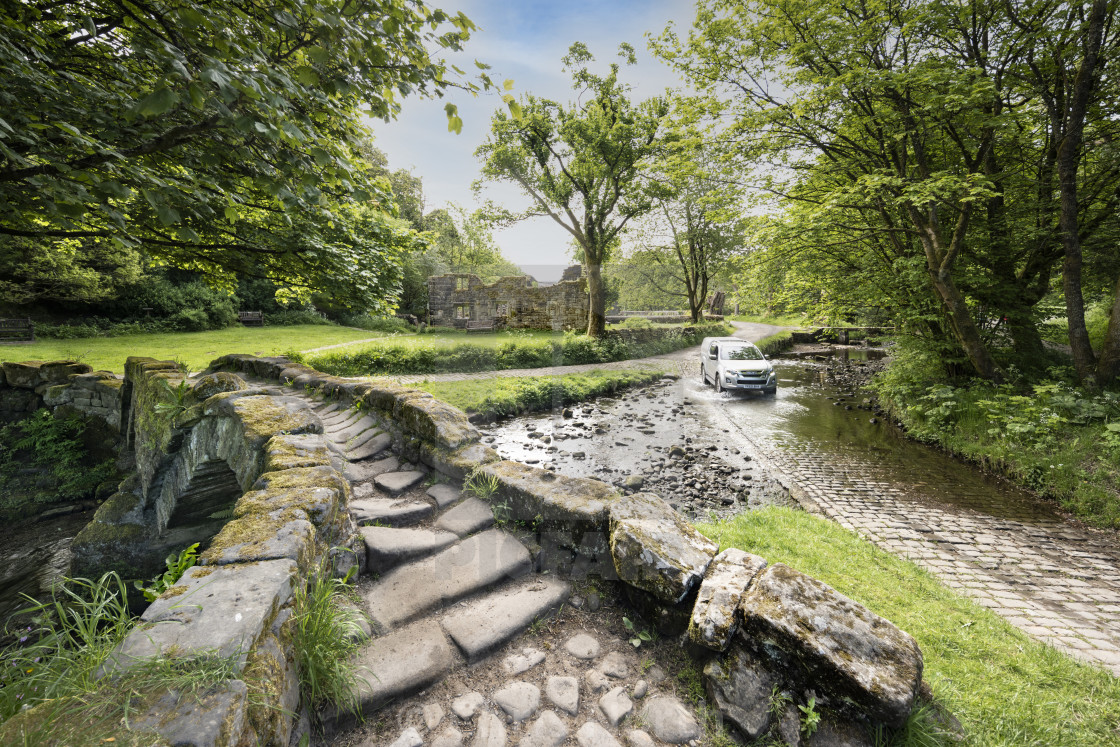 "The pretty hamlet of Wycoller lies 4 miles east of Colne in Lancashire. This sleepy village now forms part of a beautiful country park." stock image