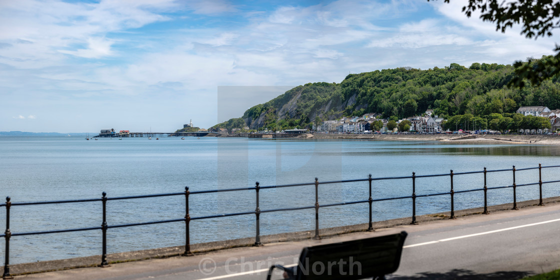 "Oystermouth and Mumbles Lighthouse, and the Gower Coast." stock image