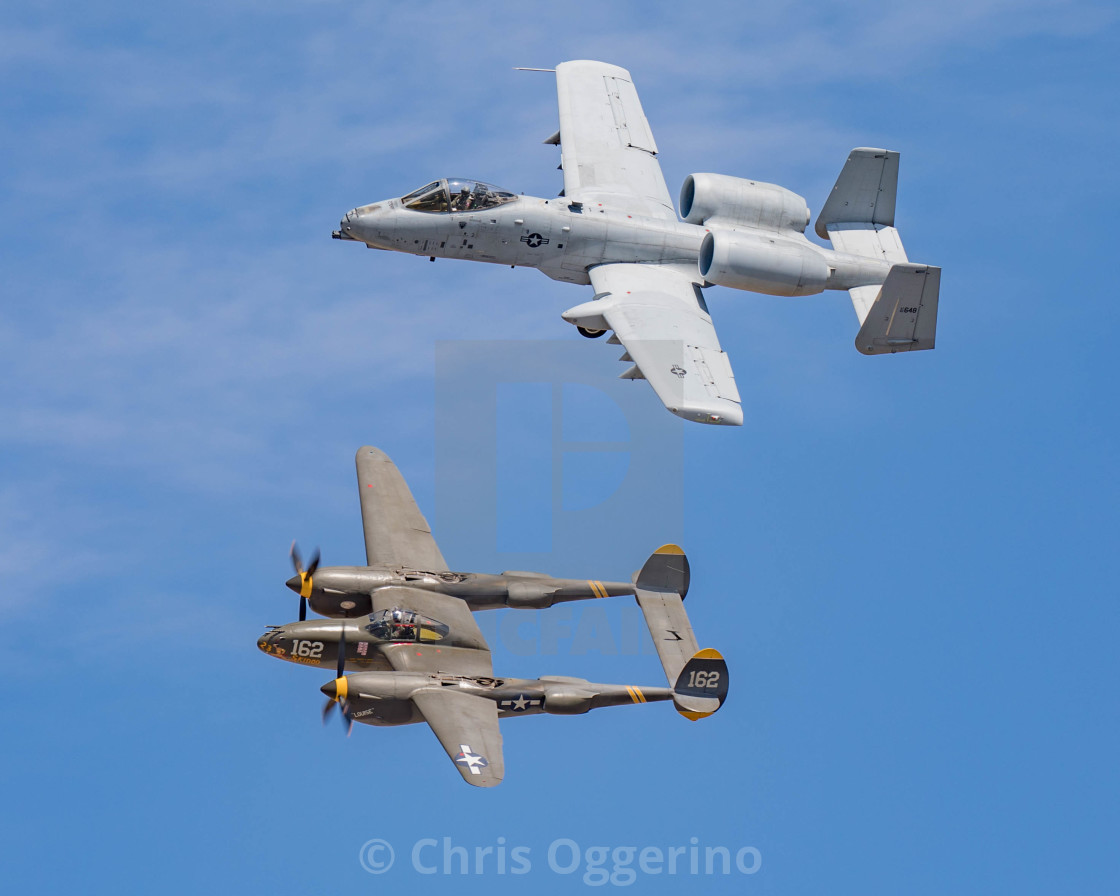 "Old and New Military Planes together" by Chris Oggerino - $7.60 "Old and New Military Planes together" stock image
