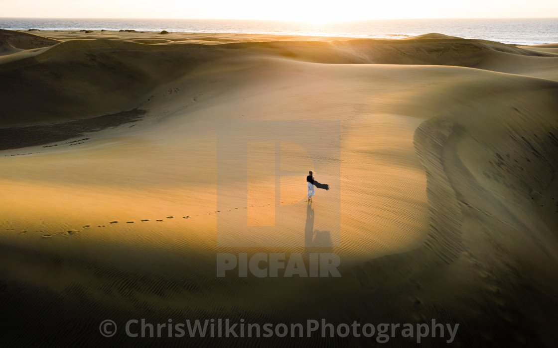 "Sand dunes sunrise drone shoot 1" stock image