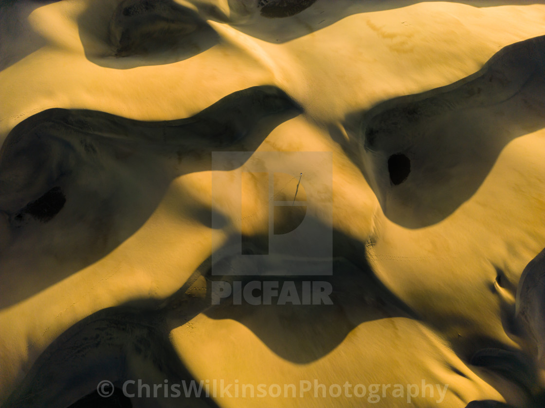 "Sunrise in the sand dunes" stock image