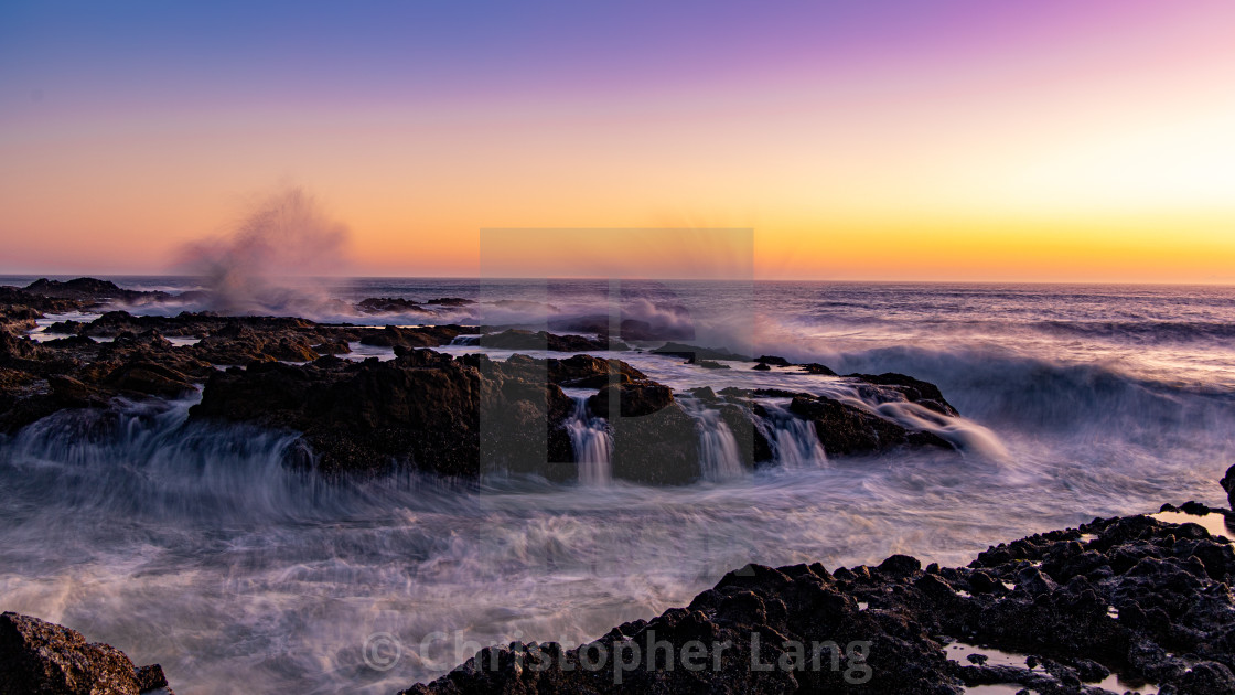 "Cape Perpetua Sunset" by Christopher Lang - $15.31 "Cape Perpetua Sunset" stock image