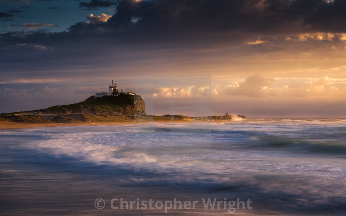 "Sunrise at Nobby's" by Christopher Wright - $18.37 "Sunrise at Nobby's" stock image