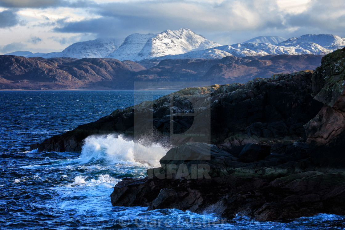 "Wester Ross Scenic Coast and Mountains Highlands of Scotland" stock image