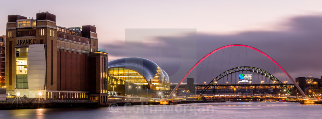 "Tyne Bridges, Sage & Baltic" stock image