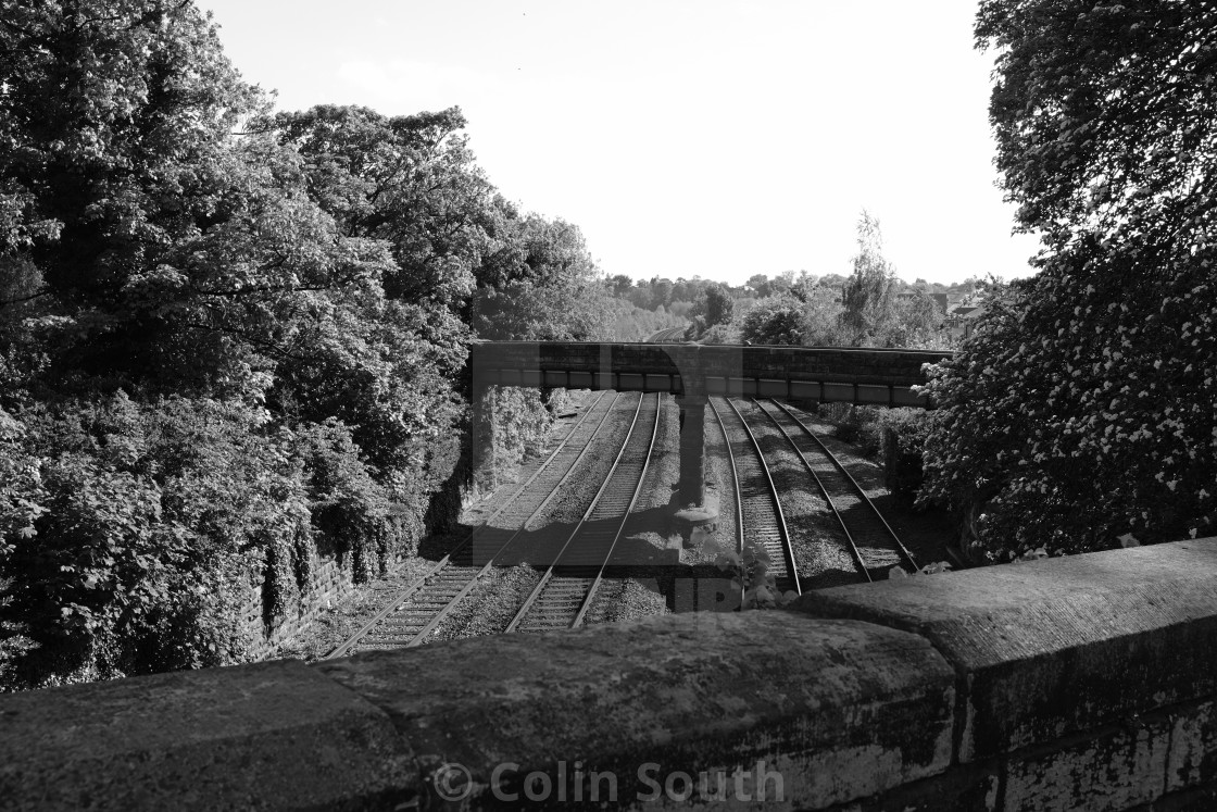 "The main railway line to North Wales, from Chester." stock image