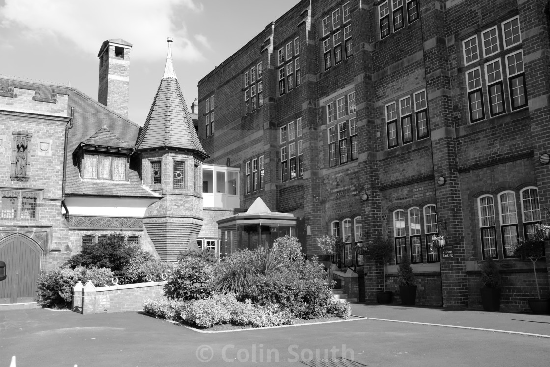 "Entrance to the Queens School." stock image