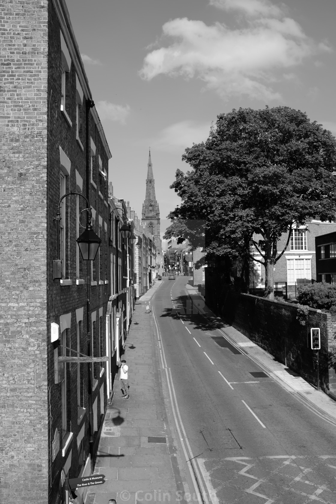 "Lower Watergate Street, lockdown Chester." stock image