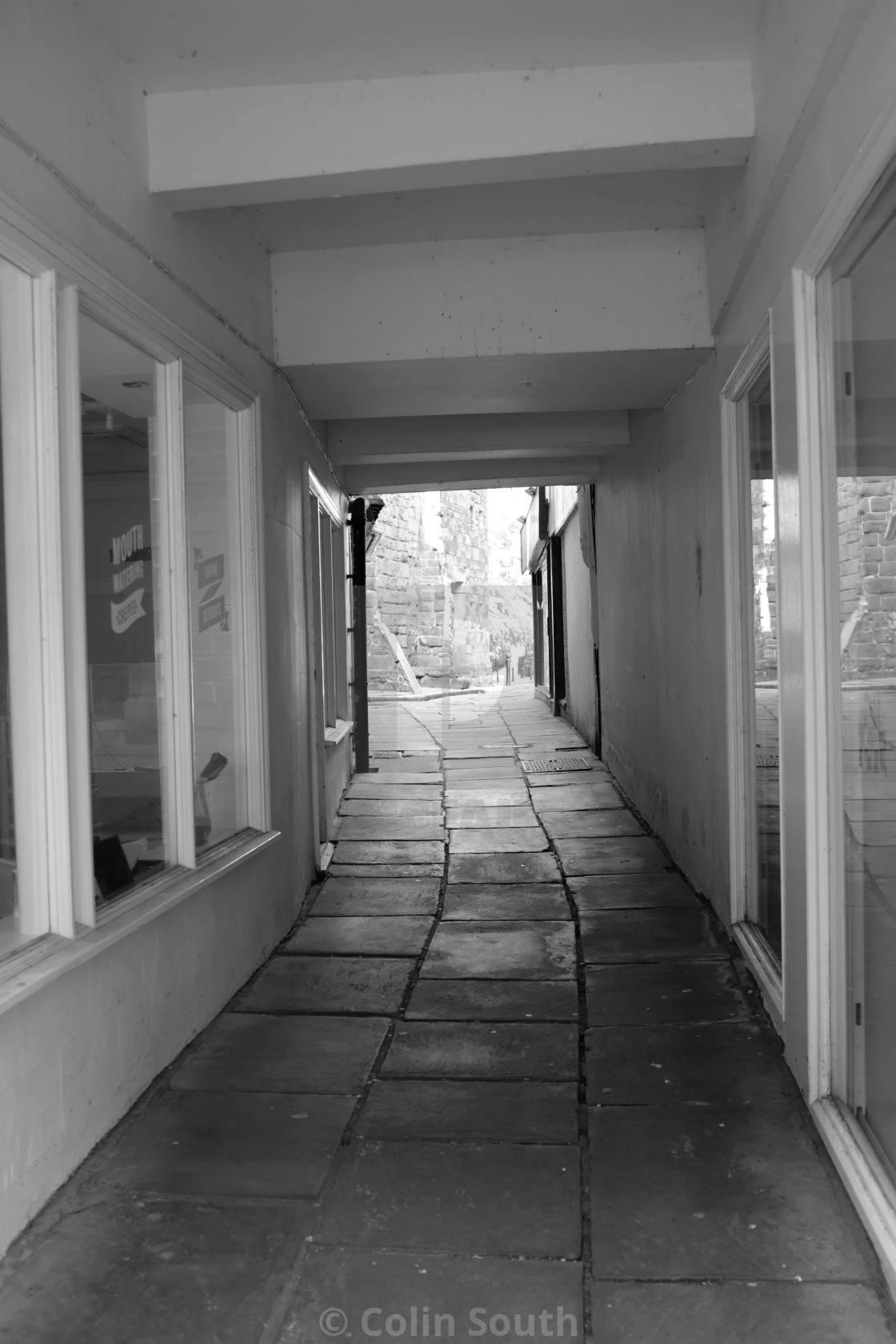 "Music Hall Passageway, Chester." stock image