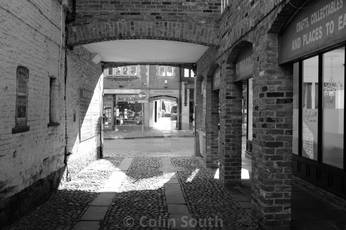 "Entrance to Rufus Court." stock image