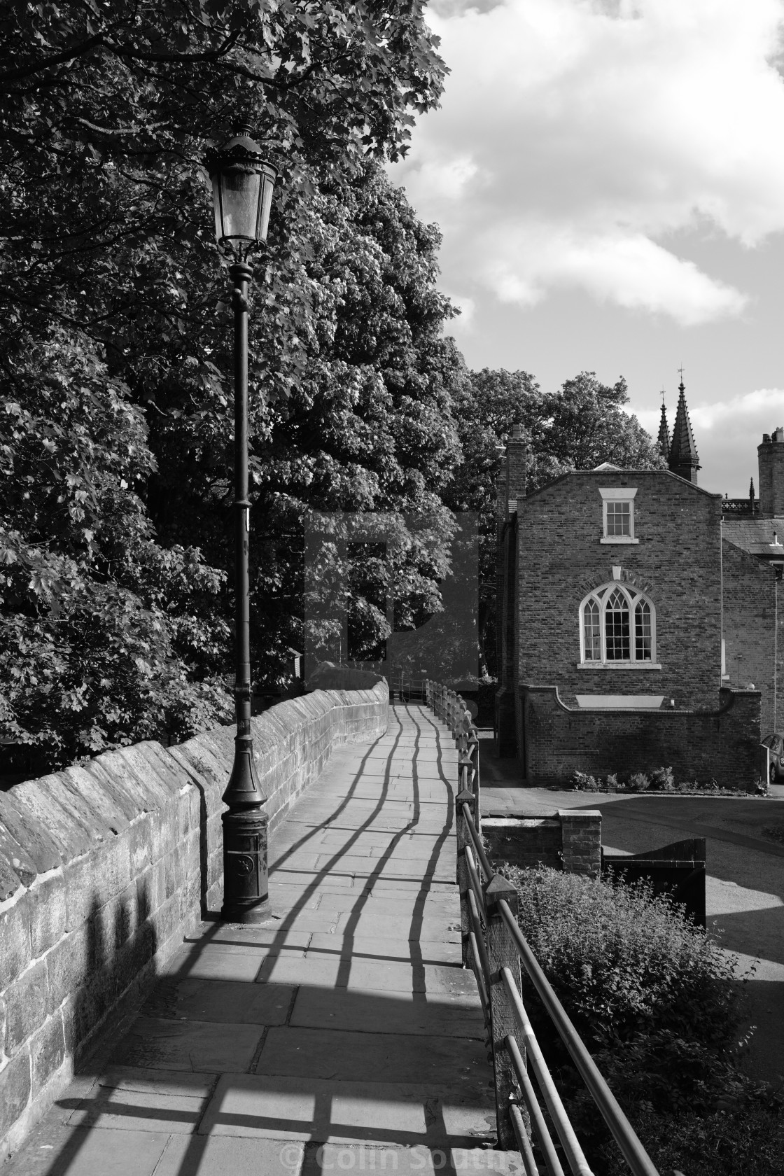 "Chester City Walls, towards the Cathedral." stock image