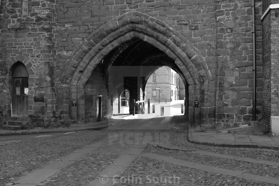 "Abbey Gate, from Abbey Square." stock image