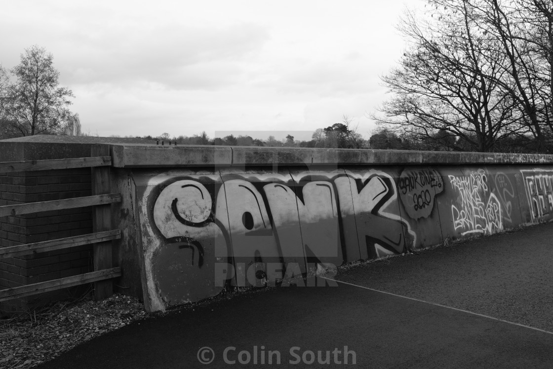 "Bridge Graffiti." stock image