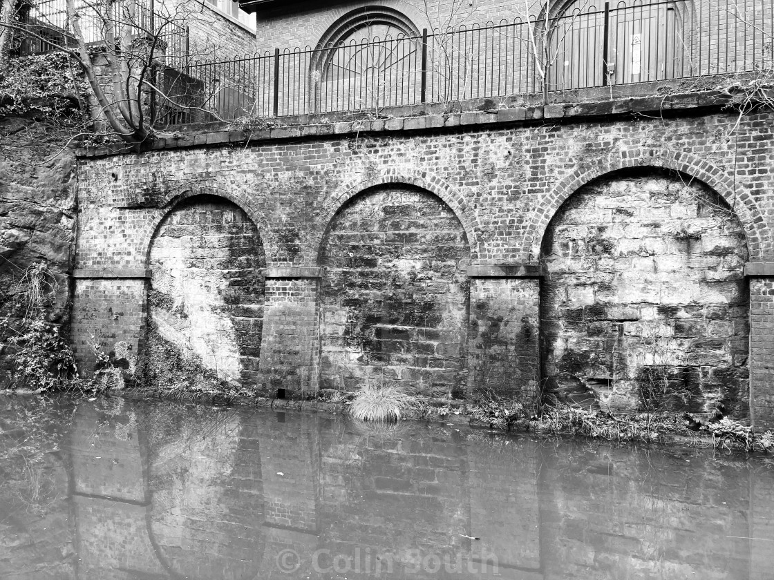 "Canalside wall, Chester" stock image