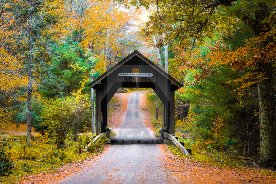 "Rhode Island Covered Bridge in Fall" by Corey Sherman - $1.54 "Rhode Island Covered Bridge in Fall" stock image