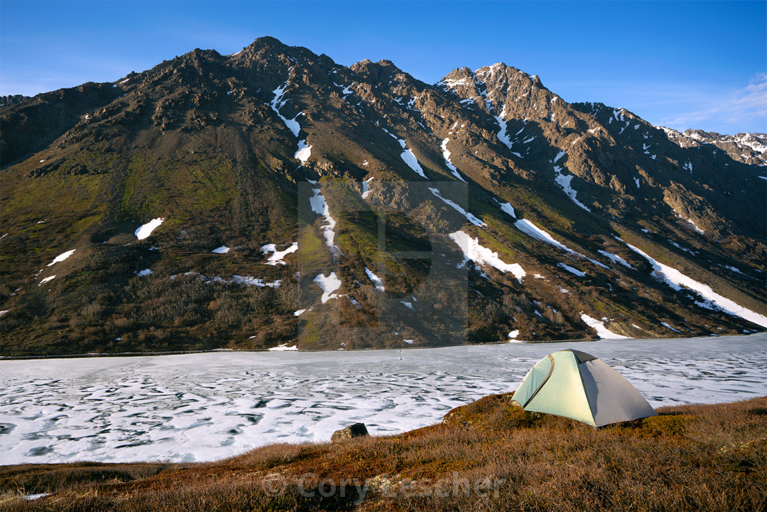 "Camping in the Cold" stock image