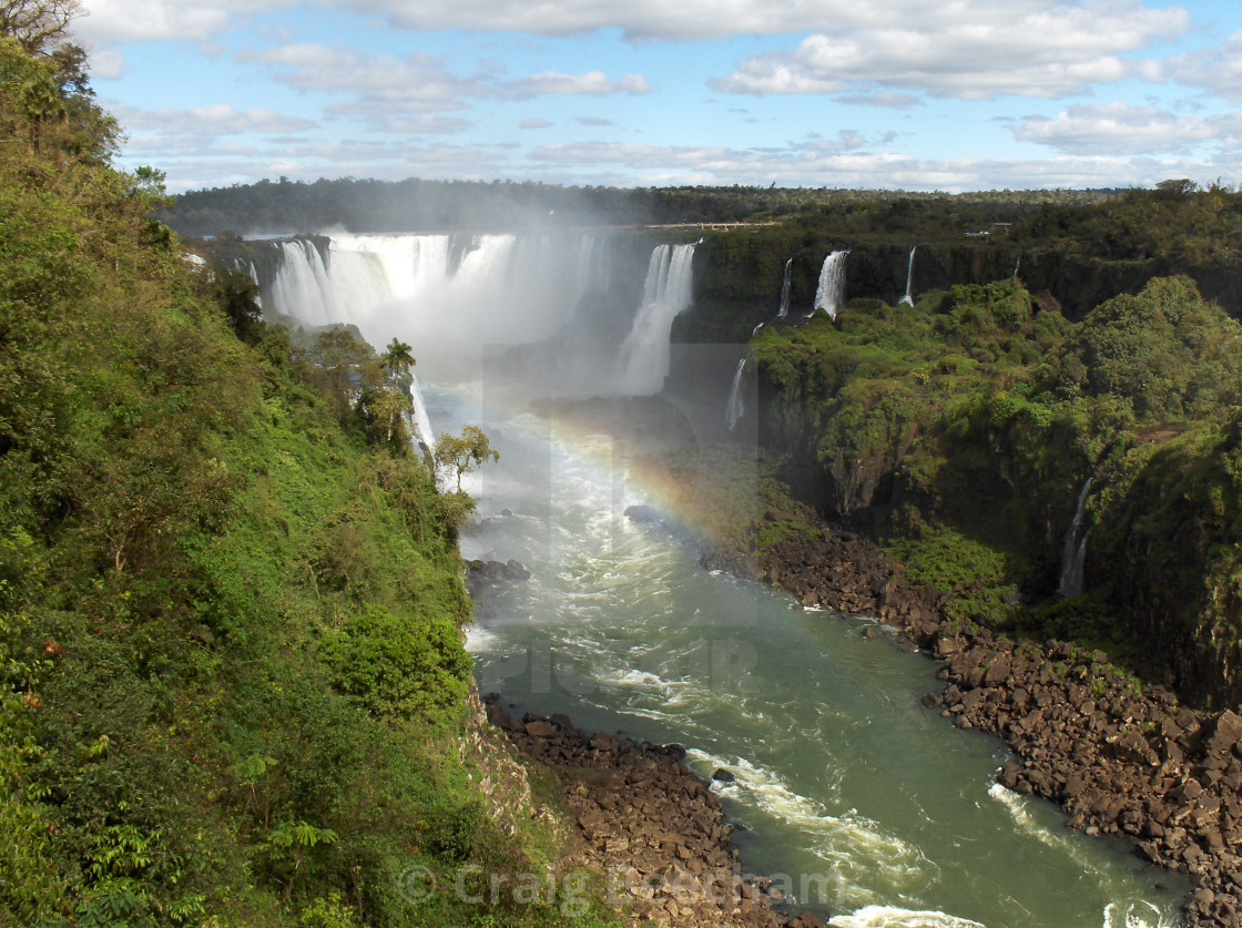 "Rainbow over Iguazu" stock image