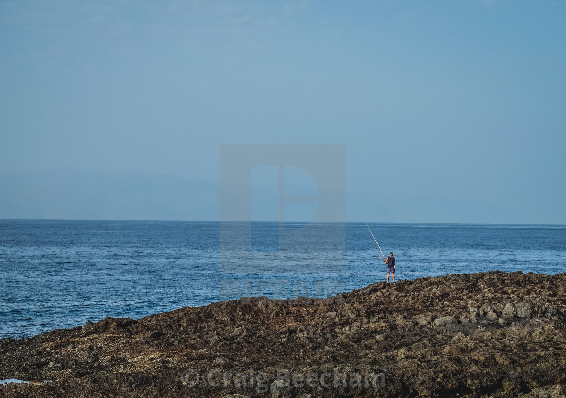 "Fisherman on the line" stock image