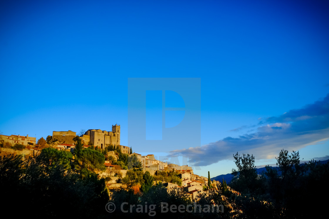 "Church on the hill in Eus" stock image