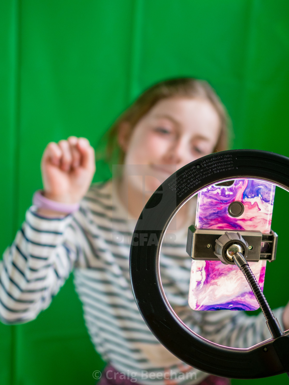 "Dancing on a call" stock image