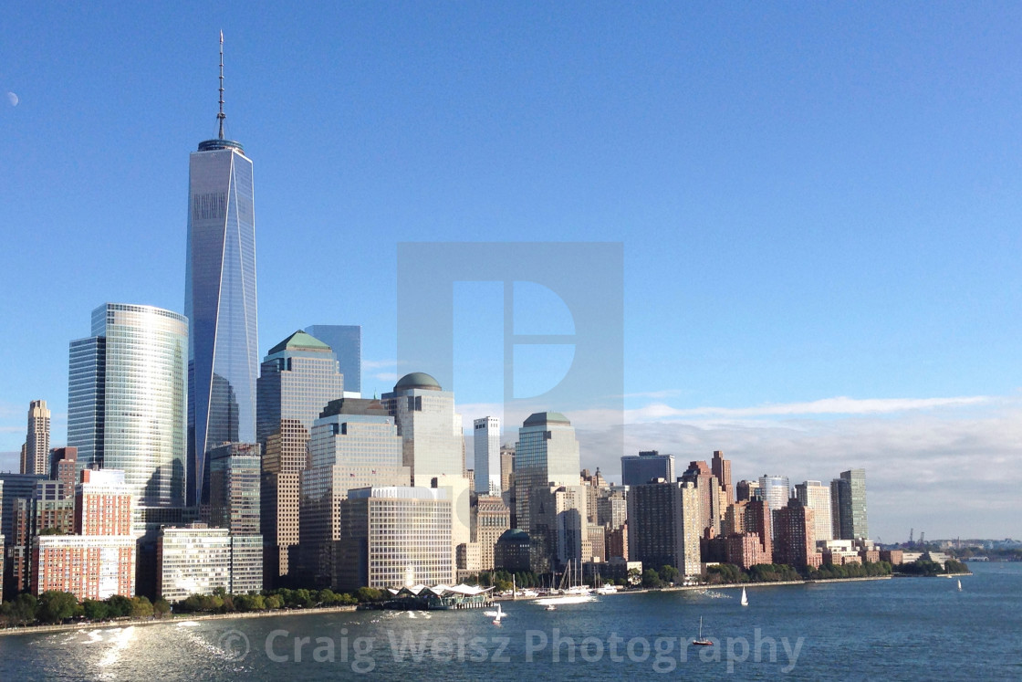 "Southern Manhattan Moonrise" by Craig Weisz Photography - $28.02 "Southern Manhattan Moonrise" stock image