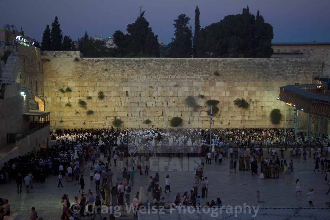 "Western Wall Shabbat Dusk" by Craig Weisz Photography - $18.68 "Western Wall Shabbat Dusk" stock image