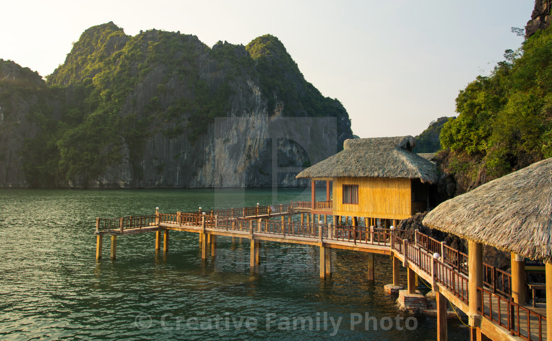 "Tropical paradise resort in Halong bay Vietnam" stock image