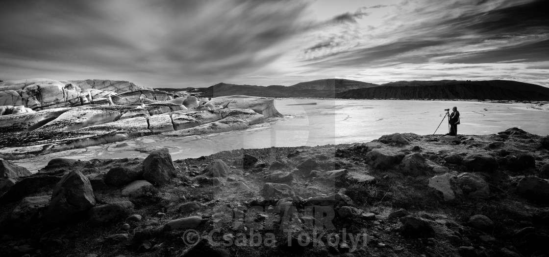 "The Photographer and the Glacier" stock image