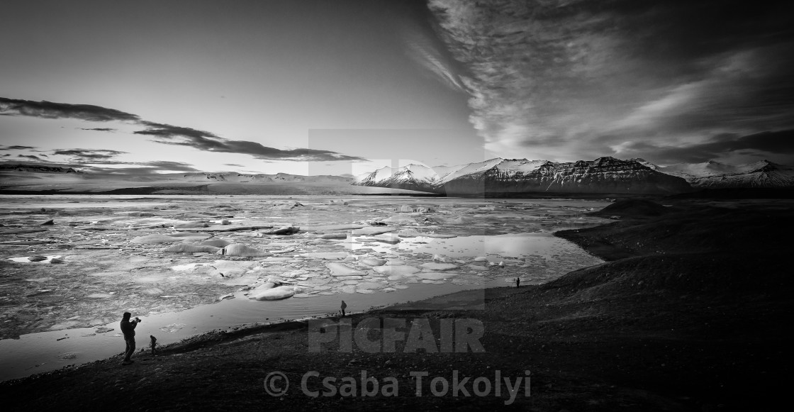 "Photographers by the glacier." stock image