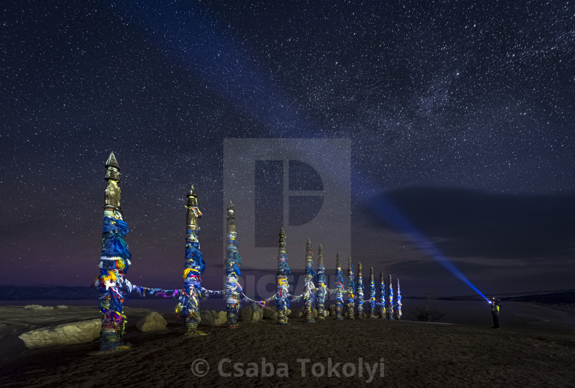 "Offerings at Shamanka Rock" stock image