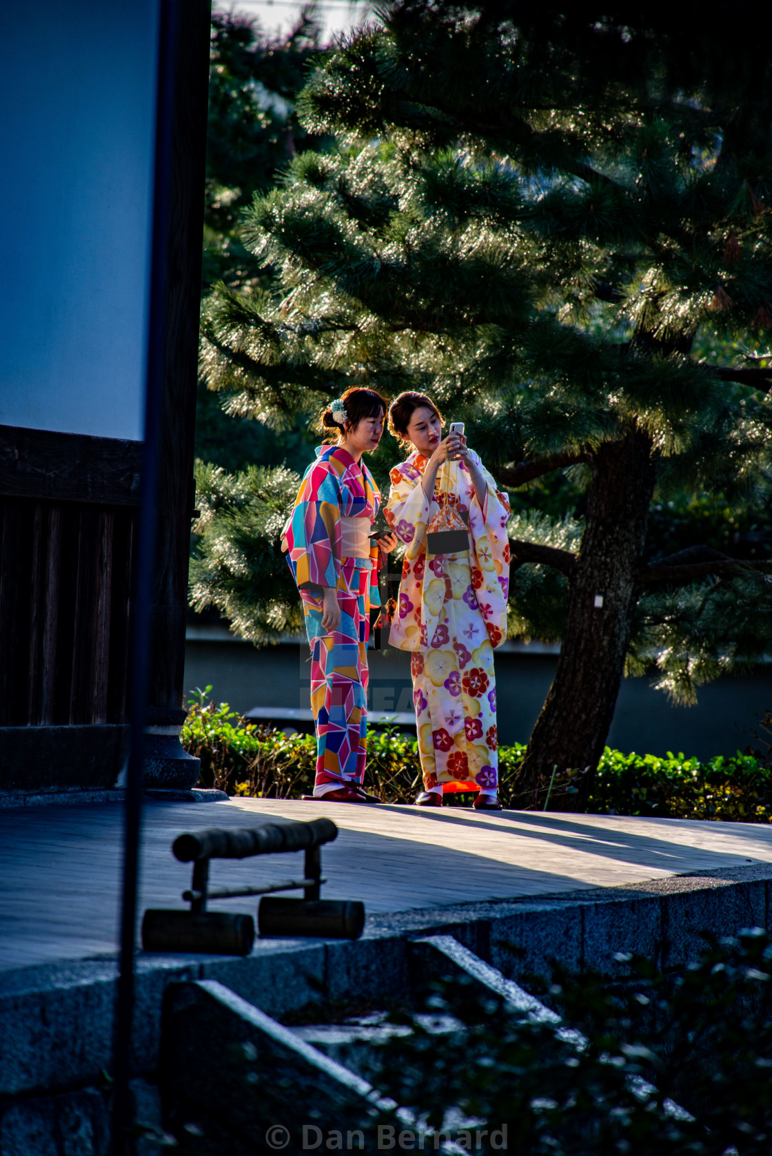 "Kimono Girls, Streetlife, Kyoto, Japan" stock image