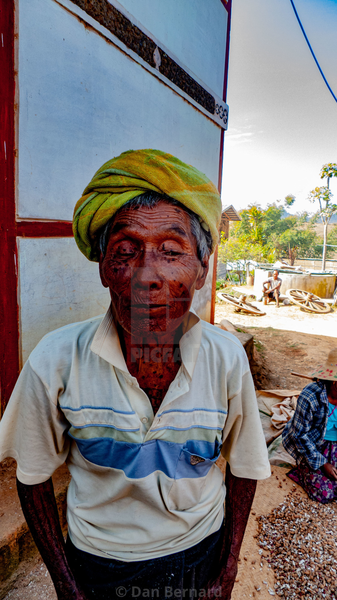 "Farmer, Homestay, Trekking, Kalaw to Inle lake," stock image