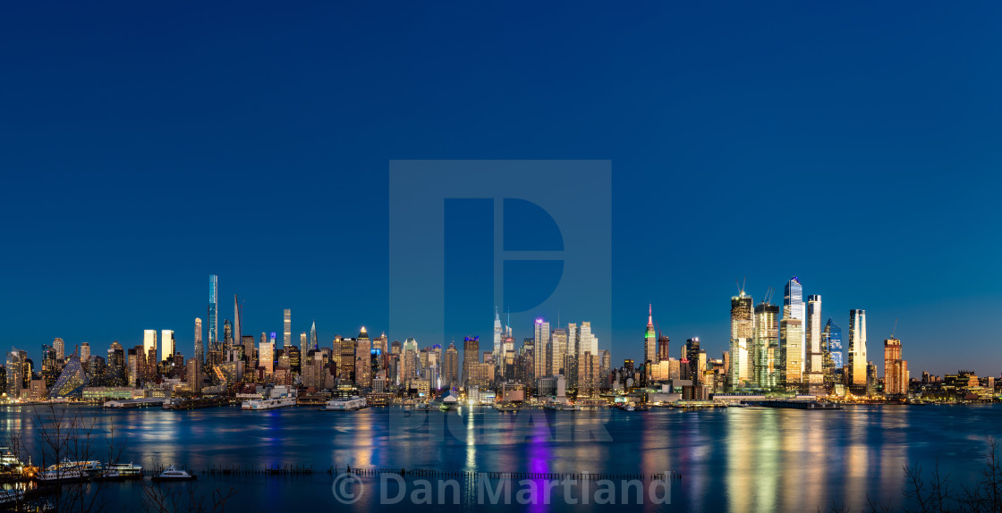 "NYC Pano Blue Hour" stock image