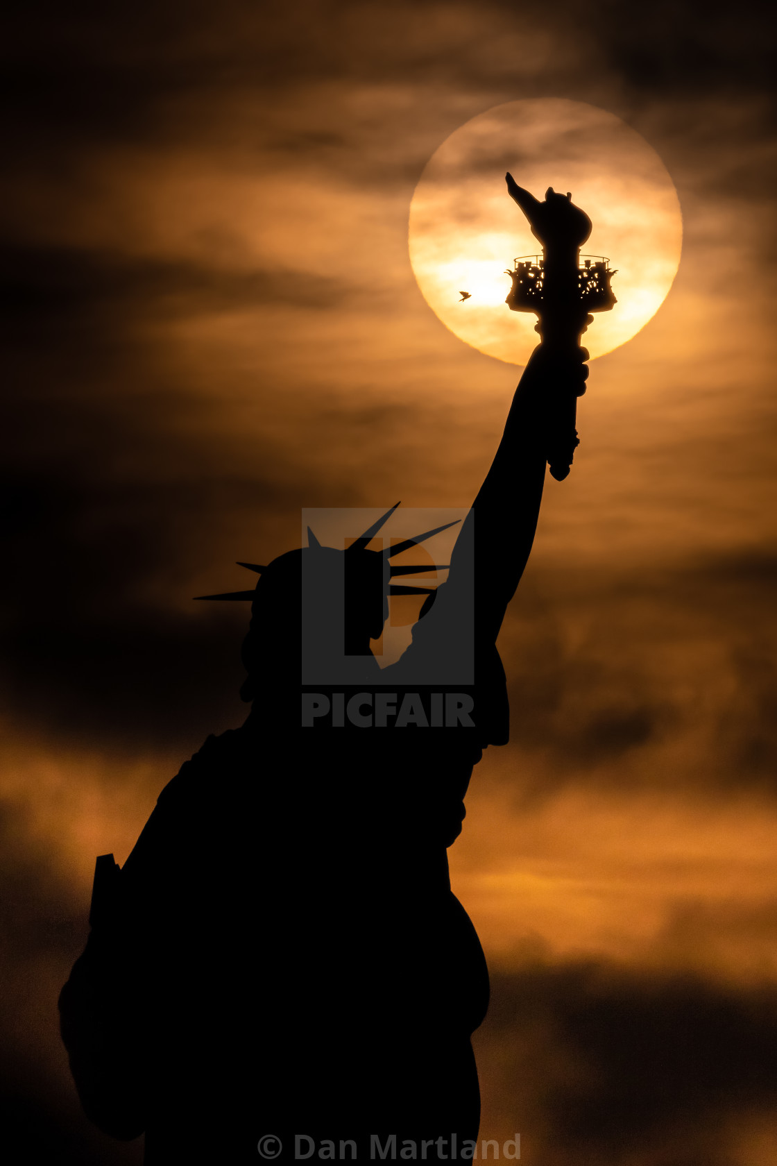 "Statue of Liberty Sunrise" stock image