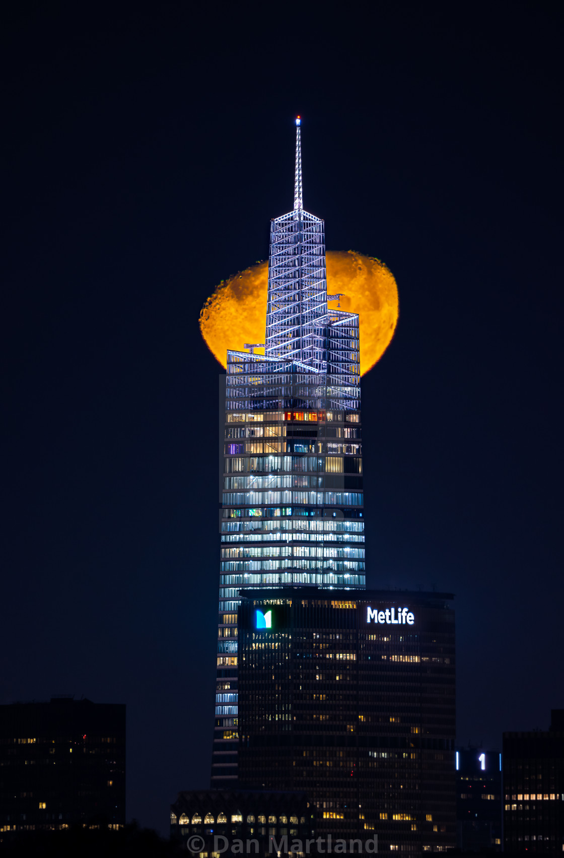 "Moon Set Behind 1 Vanderbilt" stock image