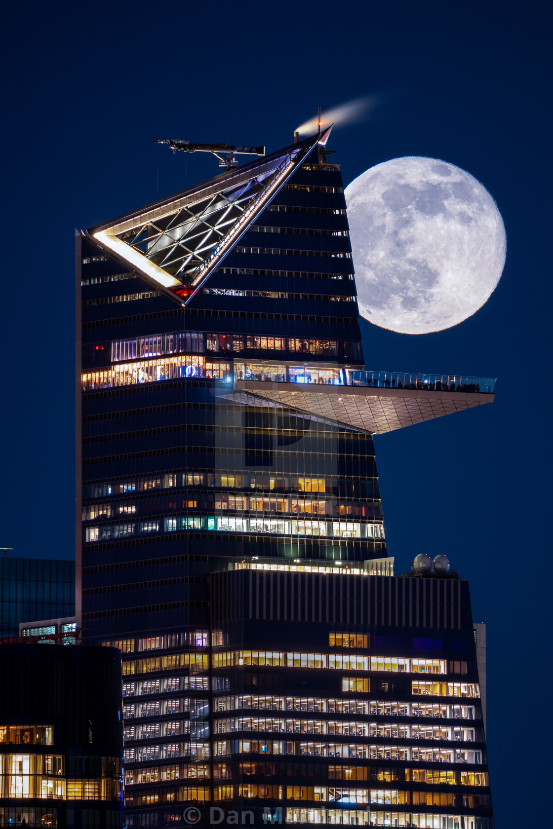 "Big Moon over the edge NYC" stock image