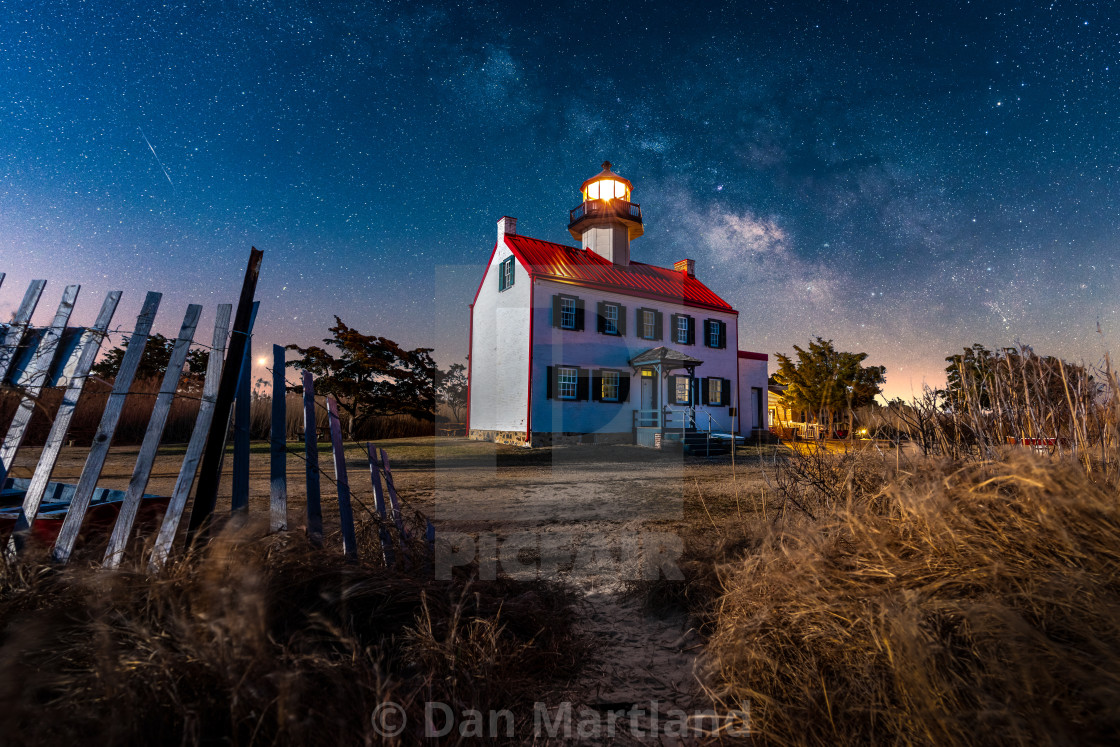 "The Lighthouse and Milkyway" stock image