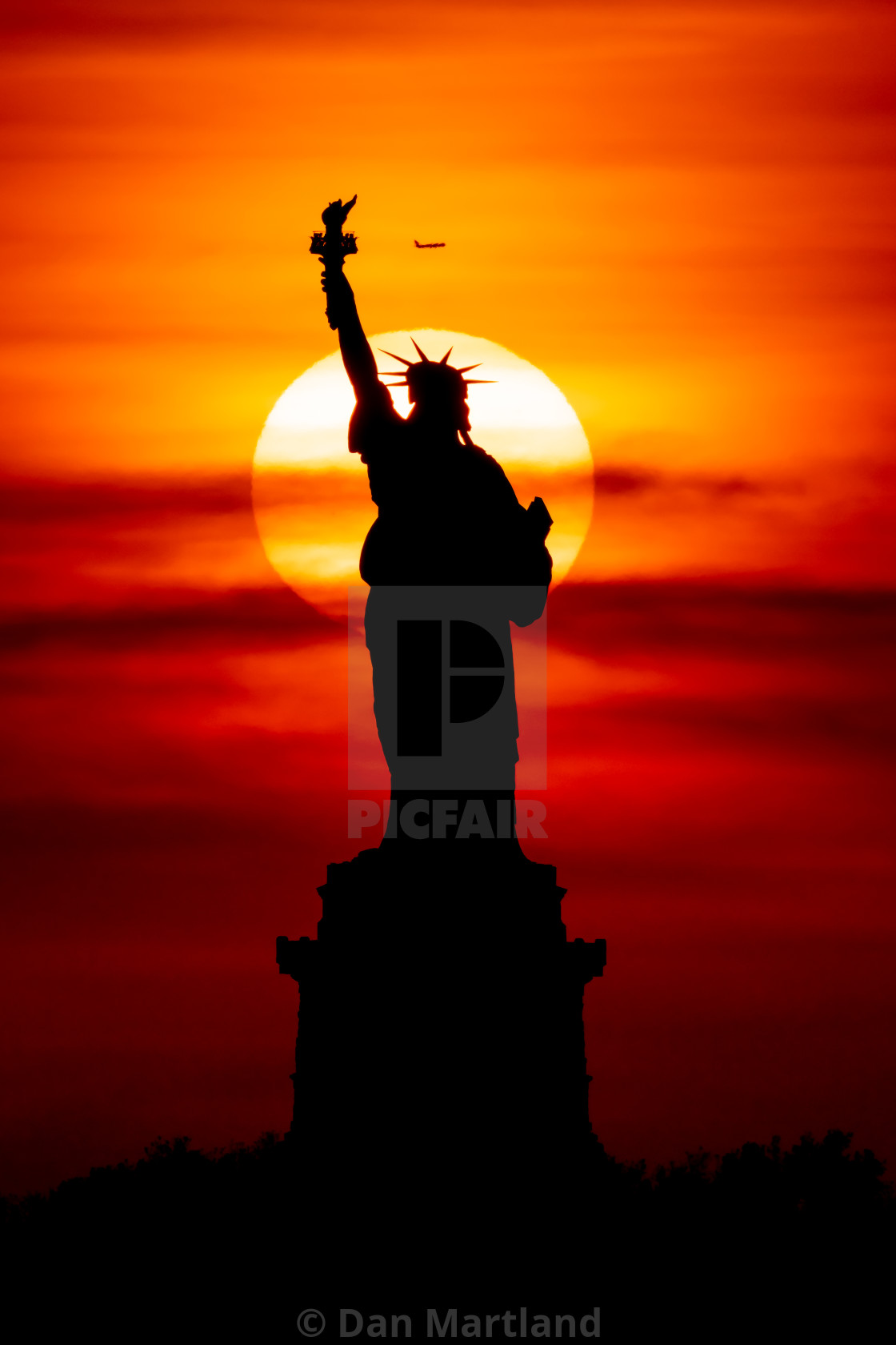 "Liberty Sunset" stock image