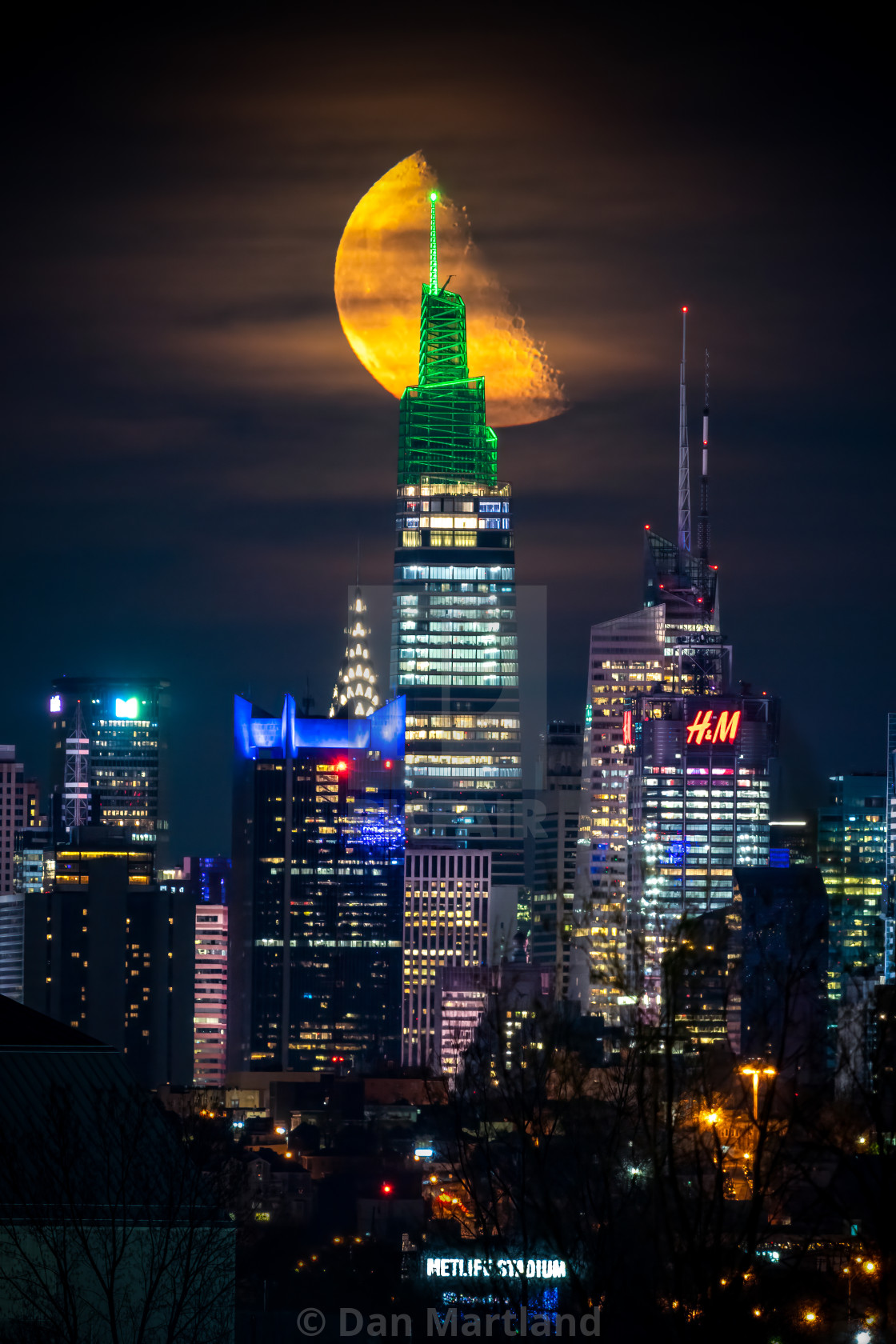 "Moon Rising - One Vanderbilt NYC" stock image