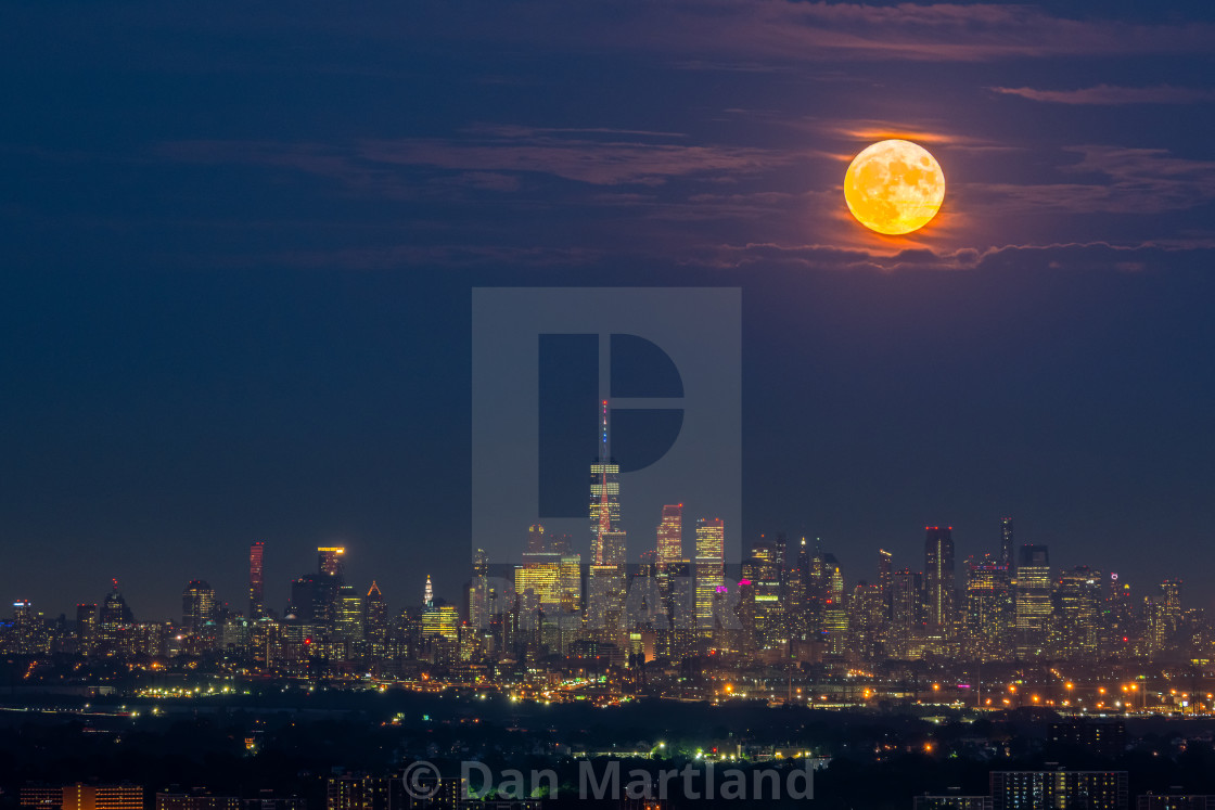 "Super Moon Lower Manhattan" stock image