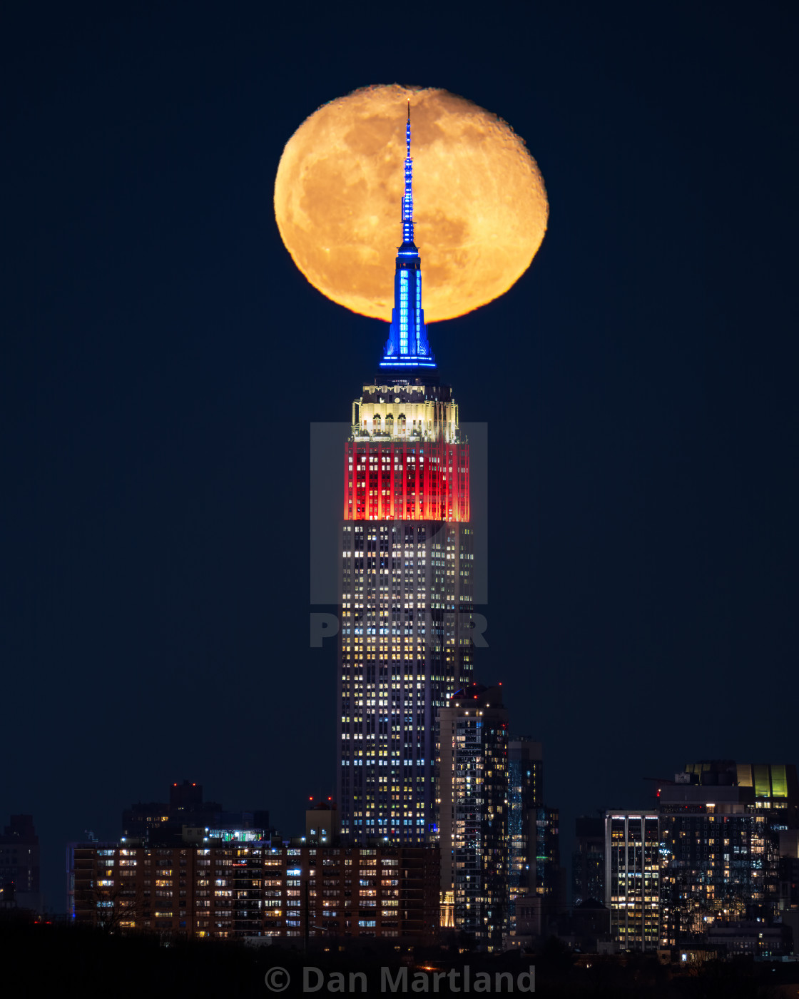 "Empire State Building Red white and Blue" stock image